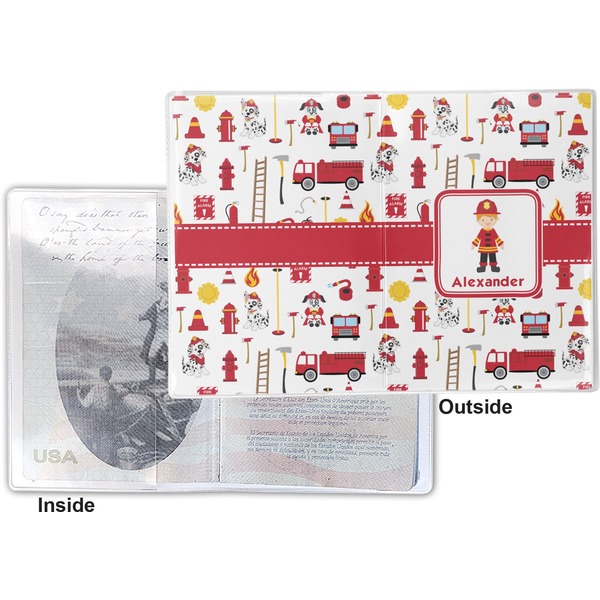 Firefighter Vinyl Passport Holder - Flat Front and Back