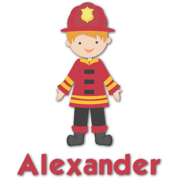 Custom Firefighter Character Graphic Decal - Small (Personalized)