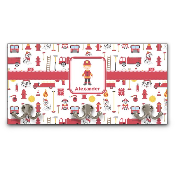 Custom Firefighter Character Wall Mounted Coat Rack w/ Name or Text