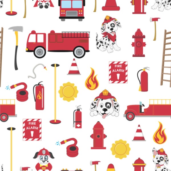 Custom Firefighter Character Wallpaper & Surface Covering (Peel & Stick 24"x 24" Sample)