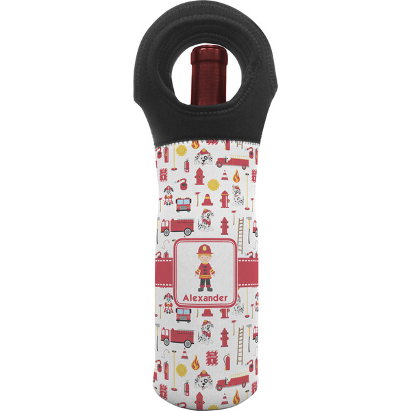 Custom Firefighter Character Wine Tote Bag w/ Name or Text