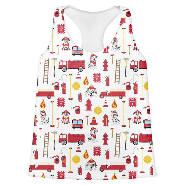 Custom Firefighter Character Womens Racerback Tank Top - Large