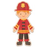 Firefighter Character Genuine Maple or Cherry Wood Sticker