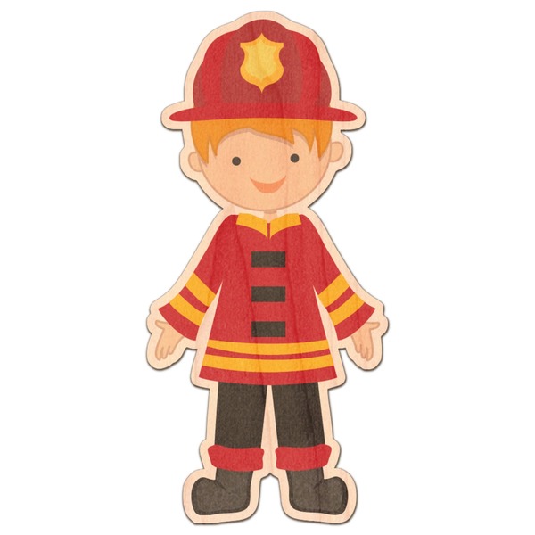 Custom Firefighter Character Genuine Maple or Cherry Wood Sticker