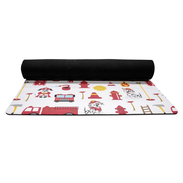 Firefighter Yoga Mat Rolled up Black Rubber Backing