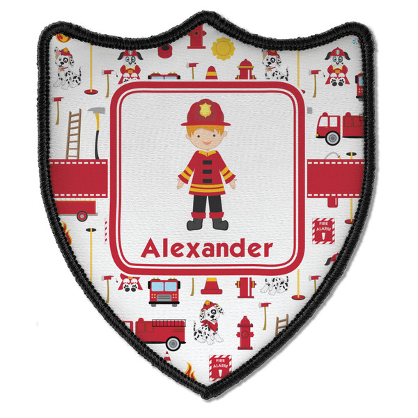 Custom Firefighter Character Iron on Shield Patch B w/ Name or Text