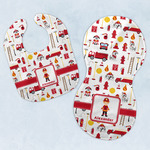 Firefighter Character Baby Bib & Burp Set w/ Name or Text