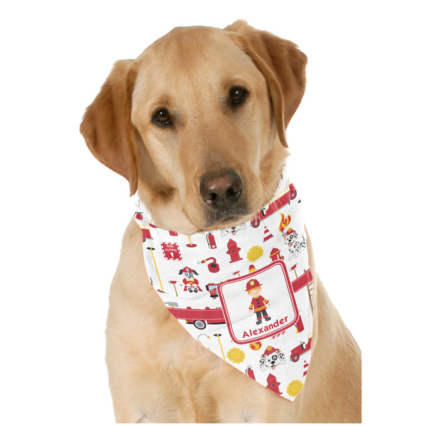 Custom Firefighter Character Dog Bandana Scarf w/ Name or Text