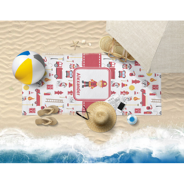 Firefighter for Kids Beach Towel Lifestyle