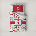 Firefighter Character Duvet Cover Set - Twin w/ Name or Text