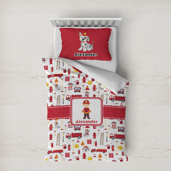 Custom Firefighter Character Duvet Cover Set - Twin XL w/ Name or Text