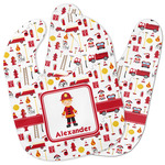 Firefighter Character Baby Bib w/ Name or Text