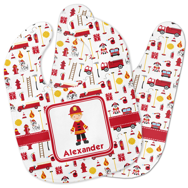 Custom Firefighter Character Baby Bib w/ Name or Text