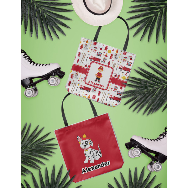Firefighter for Kids Canvas Tote Lifestyle Front and Back- 13x13