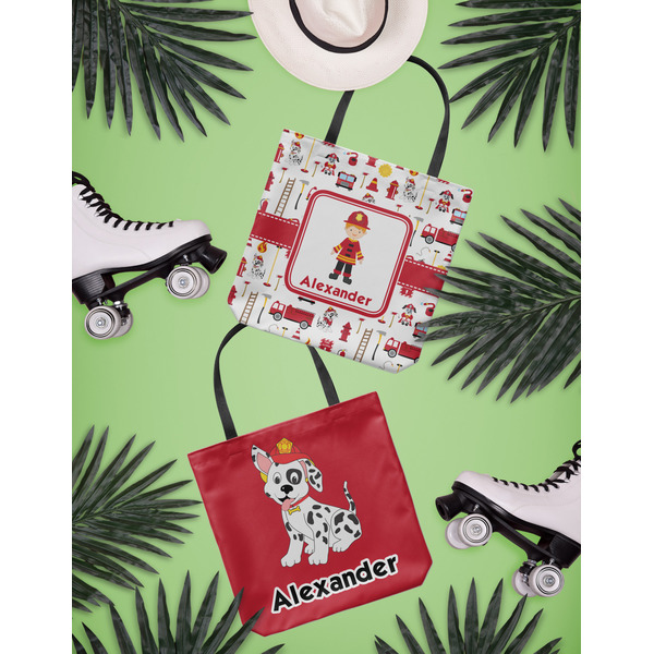 Firefighter for Kids Canvas Tote Lifestyle Front and Back