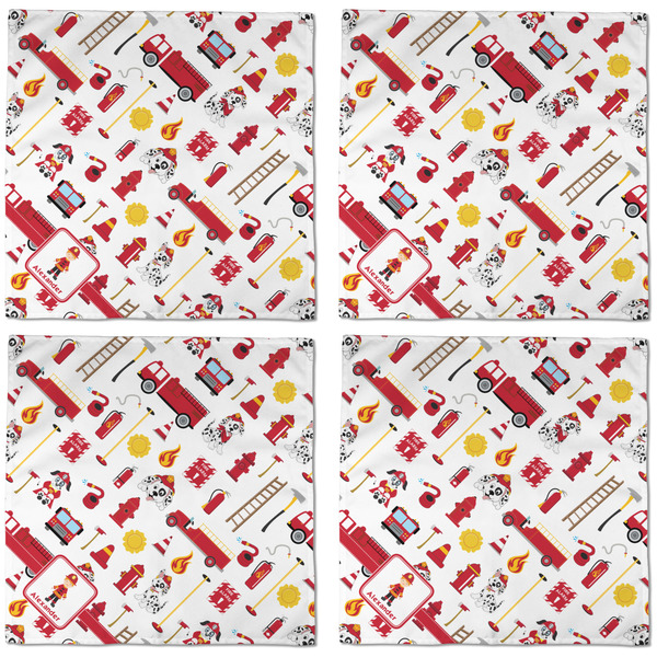 Firefighter for Kids Cloth Napkins - Personalized Dinner (APPROVAL) Set of 4