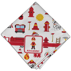 Firefighter Character Cloth Dinner Napkin - Single w/ Name or Text