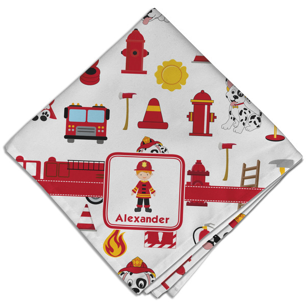 Custom Firefighter Character Cloth Dinner Napkin - Single w/ Name or Text