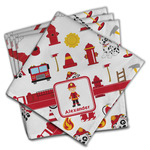 Firefighter Character Cloth Dinner Napkins - Set of 4 w/ Name or Text