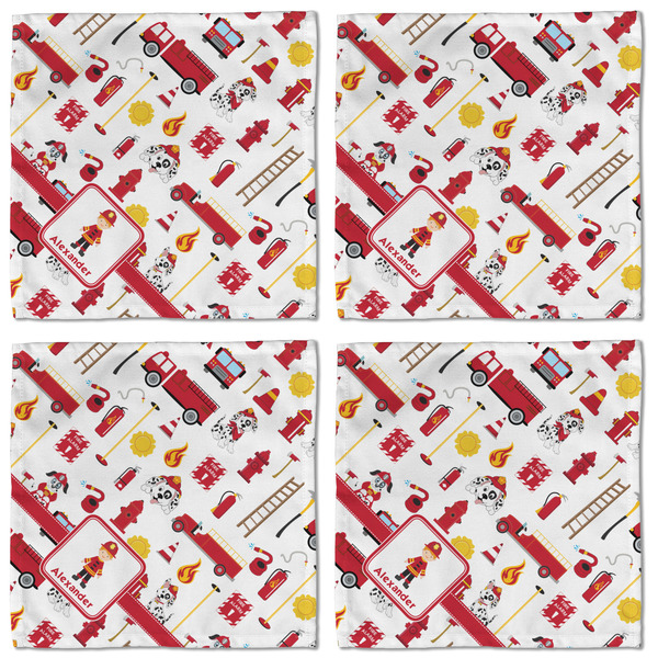 Firefighter for Kids Cloth Napkins - Personalized Lunch (APPROVAL) Set of 4