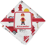 Firefighter Character Cloth Cocktail Napkin - Single w/ Name or Text