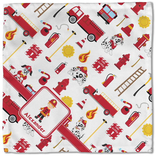 Firefighter for Kids Cloth Napkins - Personalized Lunch (Single Full Open)