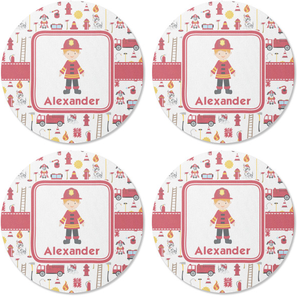 Firefighter for Kids Coaster Round Rubber Back - Apvl