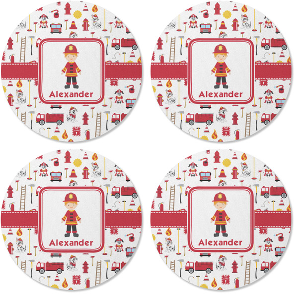 Firefighter for Kids Coaster Round Rubber Back - Apvl