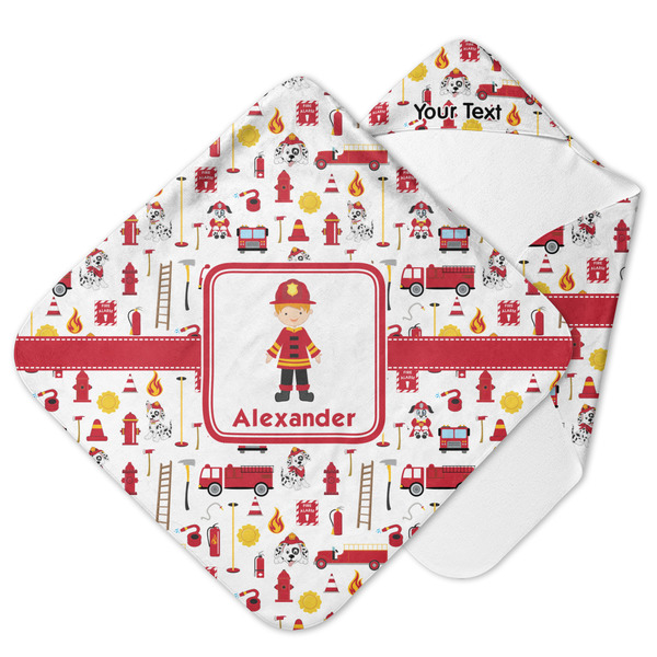 Custom Firefighter Character Hooded Baby Towel w/ Name or Text
