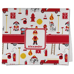 Firefighter Character Kitchen Towel - Poly Cotton w/ Name or Text