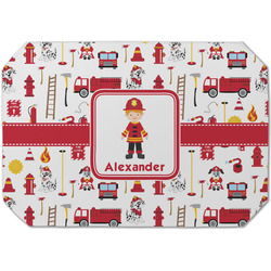 Firefighter Character Dining Table Mat - Octagon (Single-Sided) w/ Name or Text