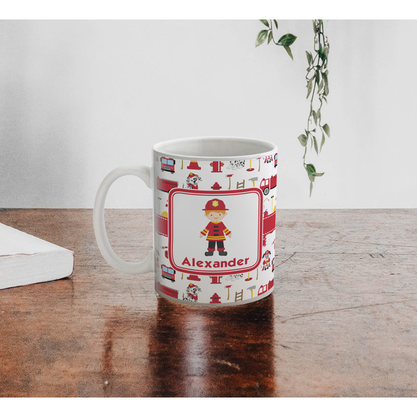 Firefighter for Kids Personalized Coffee Mug - Lifestyle