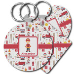 Firefighter Character Plastic Keychain (Personalized)