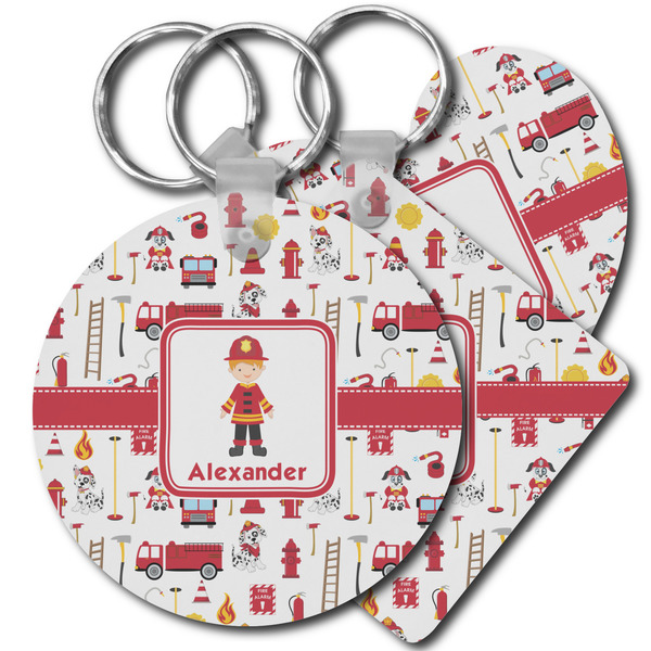 Custom Firefighter Character Plastic Keychain (Personalized)
