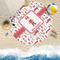 Firefighter for Kids Round Beach Towel Lifestyle