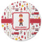 Firefighter Character Round Rubber Backed Coaster w/ Name or Text