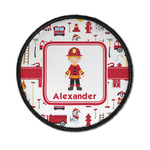Firefighter Character Iron On Round Patch w/ Name or Text
