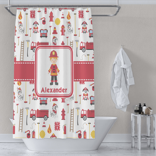 Firefighter for Kids Shower Curtain Lifestyle