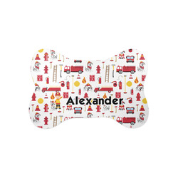 Firefighter Character Bone Shaped Dog Food Mat (Small) (Personalized)