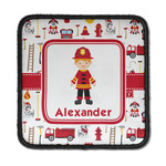 Firefighter Character Iron On Square Patch w/ Name or Text