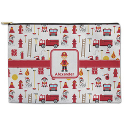 Firefighter Character Zipper Pouch - Large - 12.5"x8.5" w/ Name or Text