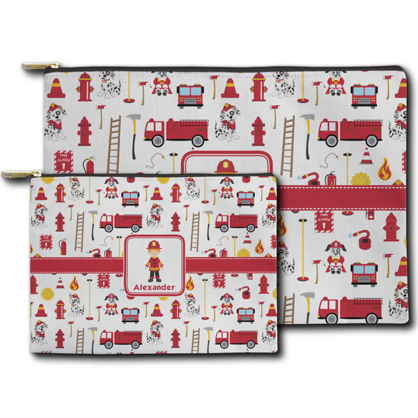 Firefighter for Kids Zippered Pouches - Size Comparison