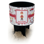Firefighter Character Black Beach Spiker Drink Holder (Personalized)