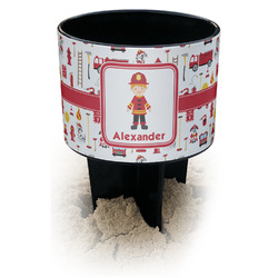 Firefighter Character Black Beach Spiker Drink Holder (Personalized)