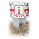 Firefighter Character White Beach Spiker Drink Holder (Personalized)