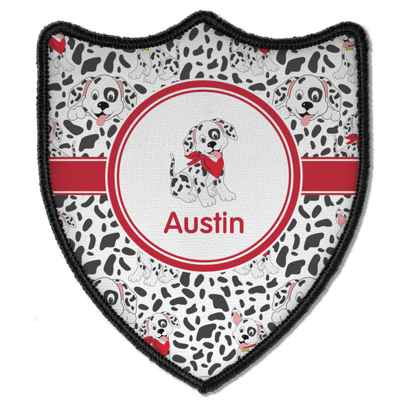 Custom Dalmation Iron On Shield Patch B w/ Name or Text