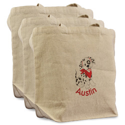 Dalmation Reusable Cotton Grocery Bags - Set of 3 (Personalized)