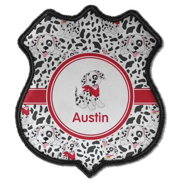 Custom Dalmation Iron On Shield Patch C w/ Name or Text