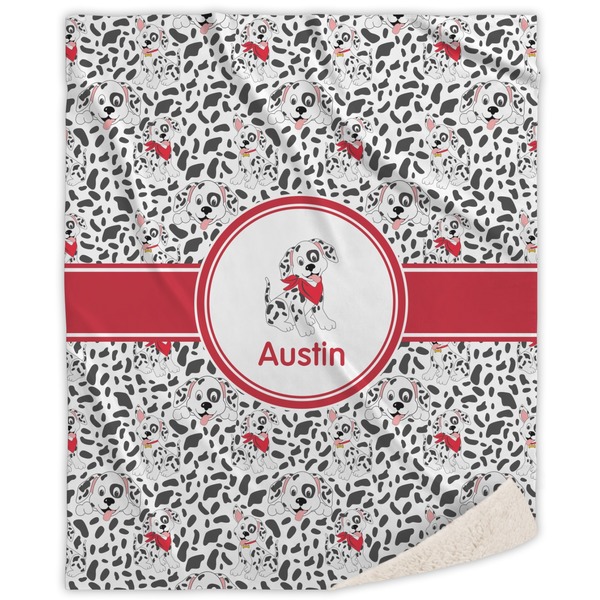 Custom Dalmation Sherpa Throw Blanket (Personalized)