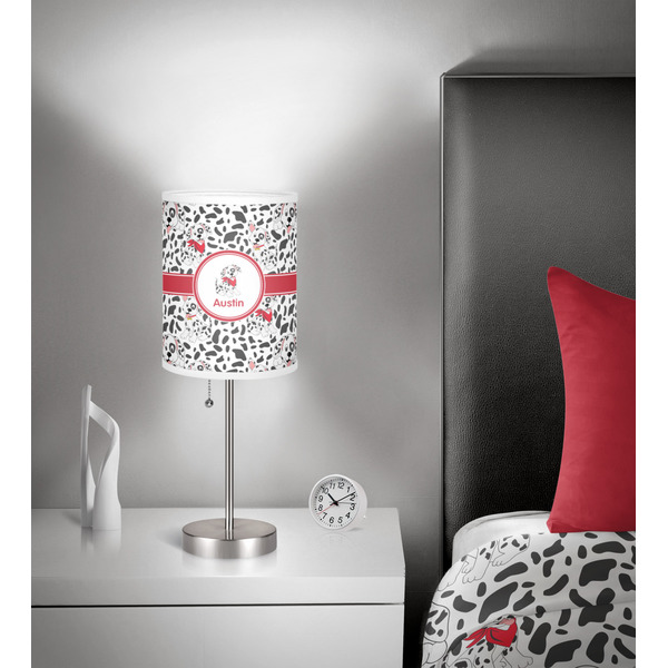 Dalmation 7 inch drum lamp shade - in room